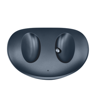 Macally AirPods Max charging stand in midnight - top-down view of the magnetic cradle and USB-C charging pin