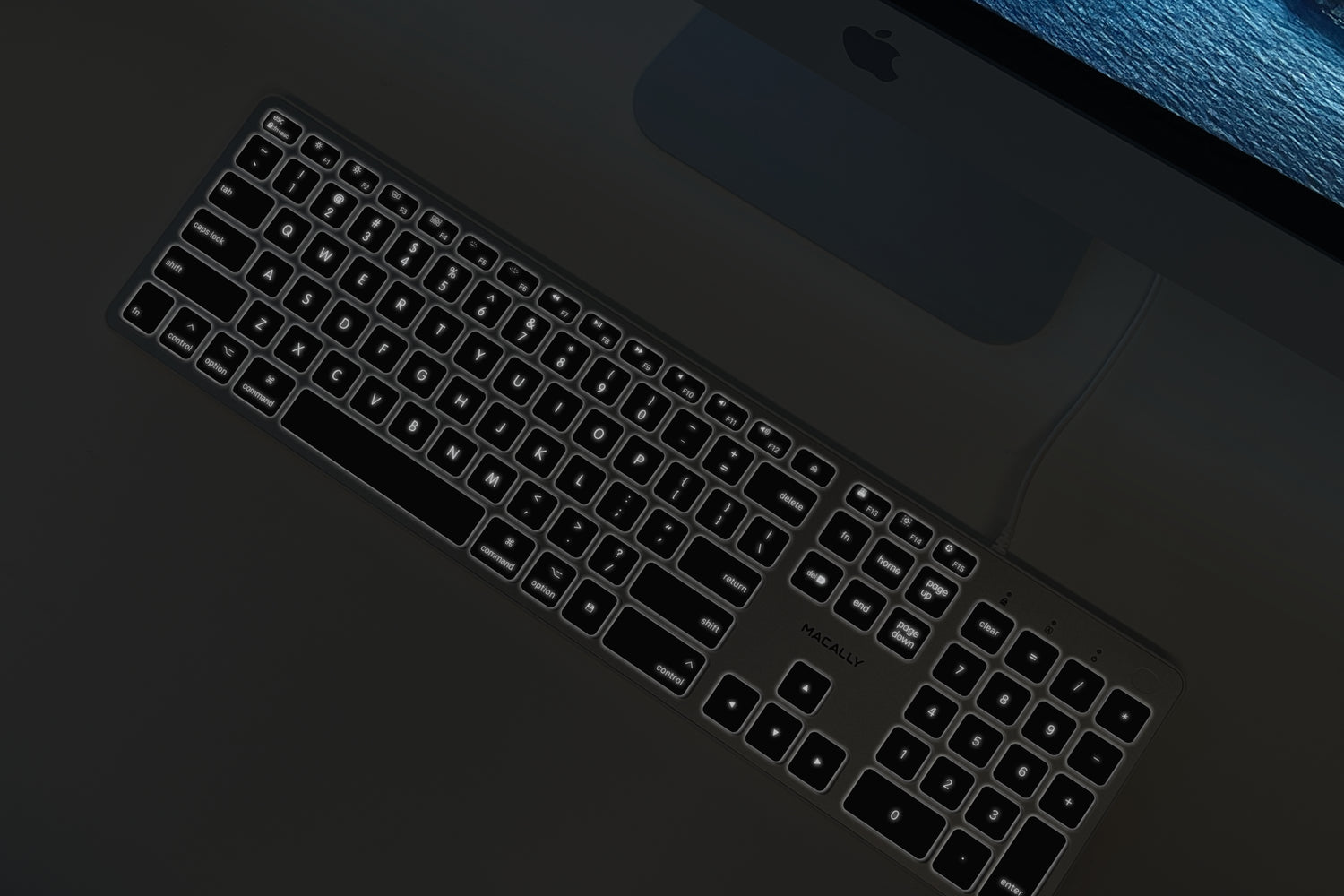 Backlit Keyboard for Mac | Full-Size with Number Pad, Long Wired USB ...