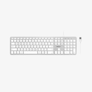 Macally Backlit Wired Keyboard in Space Gray with Adjustable Brightness for Mac