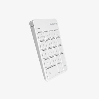Macally Bluetooth 10 Key Numpad in White - Rechargeable and Wireless