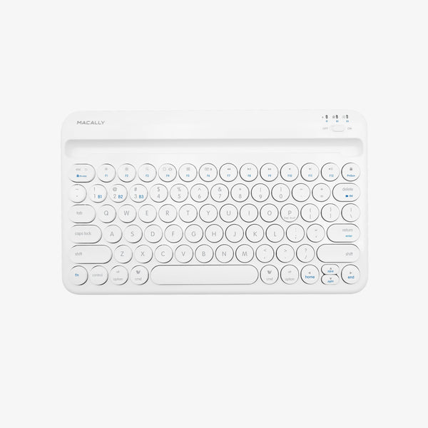 White Keyboard for iPad / MacBook | Multi Device Bluetooth, Built
