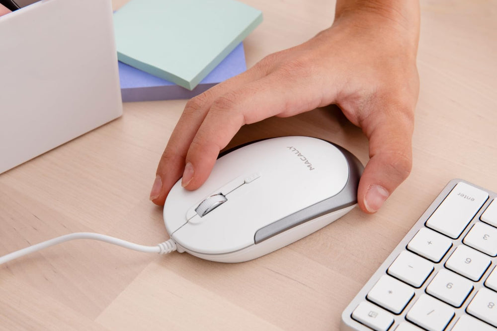 Silent USB Wired Mouse for Mac and PC – Quiet Click | Macally