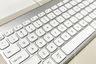 Sleek Macally Compact USB Wired Keyboard - Silver, Ideal for Mac and PC Use 