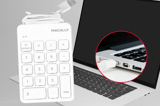 Macally Slim Numeric Keypad - 18-Key USB Design for Efficient Calculations on Laptops 