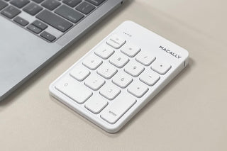 Macally 2.4G Wireless USB C Numeric Keypad - 18 Keys, White