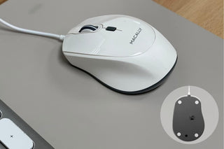 Macally Quiet USB Wired Mouse - Adjustable DPI, Sleek Design for Mac/PC