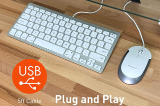 Efficient and Sleek USB Wired Keyboard & Mouse by Macally - Perfect for Mac and PC Users
