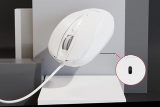 Macally Mac wired mouse - 3 Button, Scroll Wheel on White Background