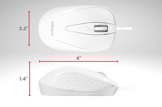 Macally's Precision Wired Mouse for Mac - 3 Buttons and Scroll Wheel for Smooth Navigation 
