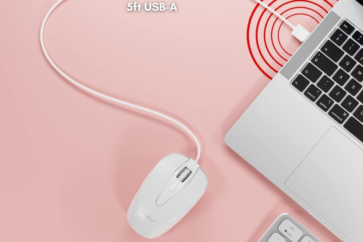 Mac Wired Mouse with 3 Buttons & Scroll - Macally
