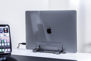 Macally Universal Vertical Laptop Stand - Sleek Desk Organizer for All Models 