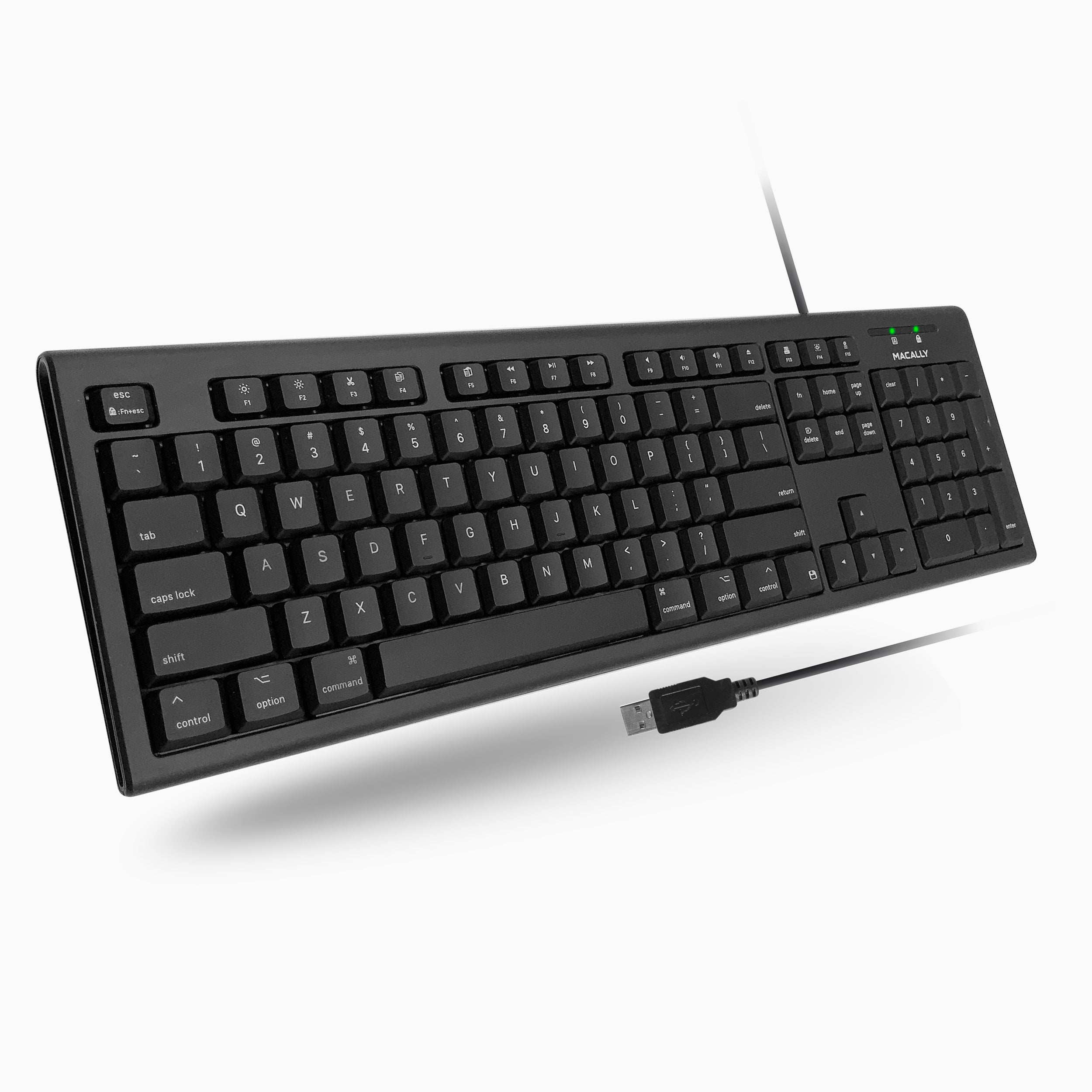 Macally ACEKEY-US, ultraslim USB-A Toetsenbord voor Mac, US QWERTY Key Cap Lay-out Macally ACEKEY-US, ultraslim USB-A Toetsenbord voor Mac, US QWERTY Key Cap Lay-out