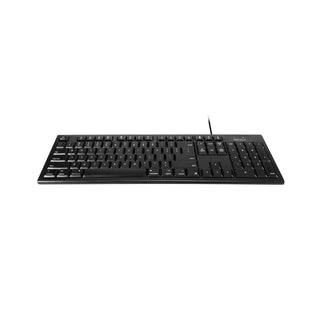 Macally Full Size Wired Keyboard in Black - Compatible with All Macs on White Background
