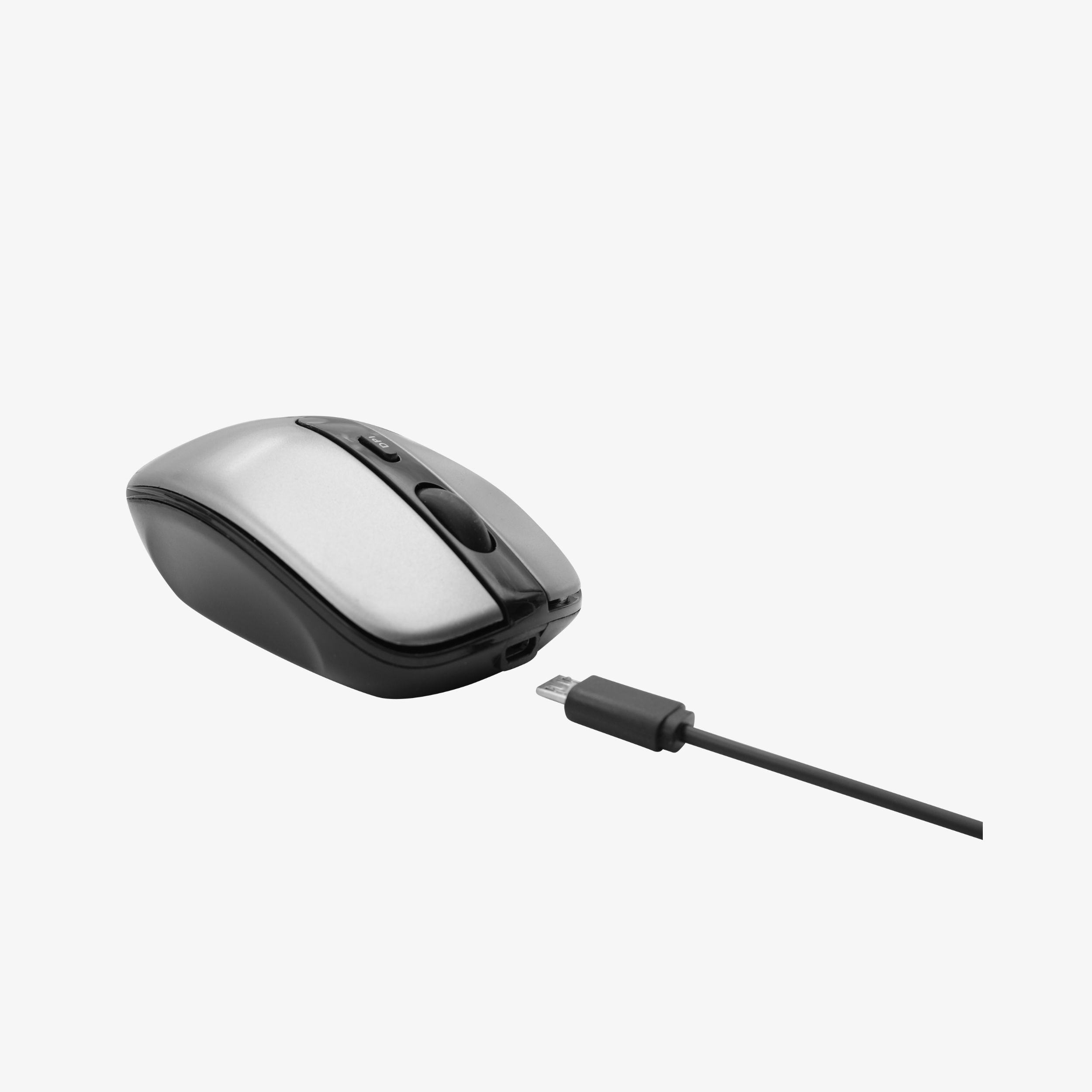 WGS 2.4 GHz Wireless Optical Mouse - 4 Buttons, Adjustable DPI, USB Receiver - Grey