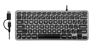 Backlit Compact Large Print Keyboard for Mac - Dual USB-A + USB-C Wired