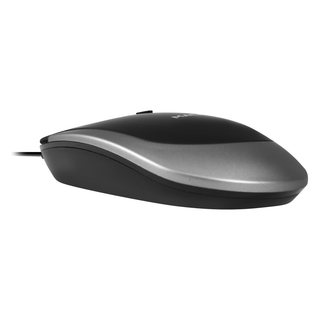 Macally Compact Keyboard and Mouse Combo in Space Gray - wired mouse side view