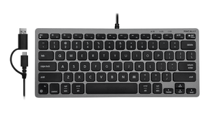 Compact Mac Keyboard with Dual Plug - Space Gray