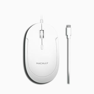 Silent USB C Mouse for Mac and PC (White)
