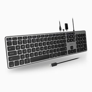 USB C Keyboard with USB Hub Ports For Mac