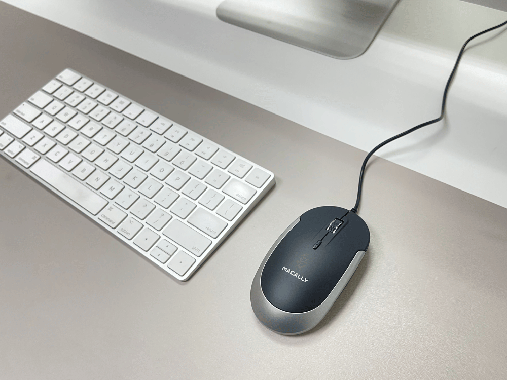 Macally Wired USB C Mouse for Mac and PC - MFAEC