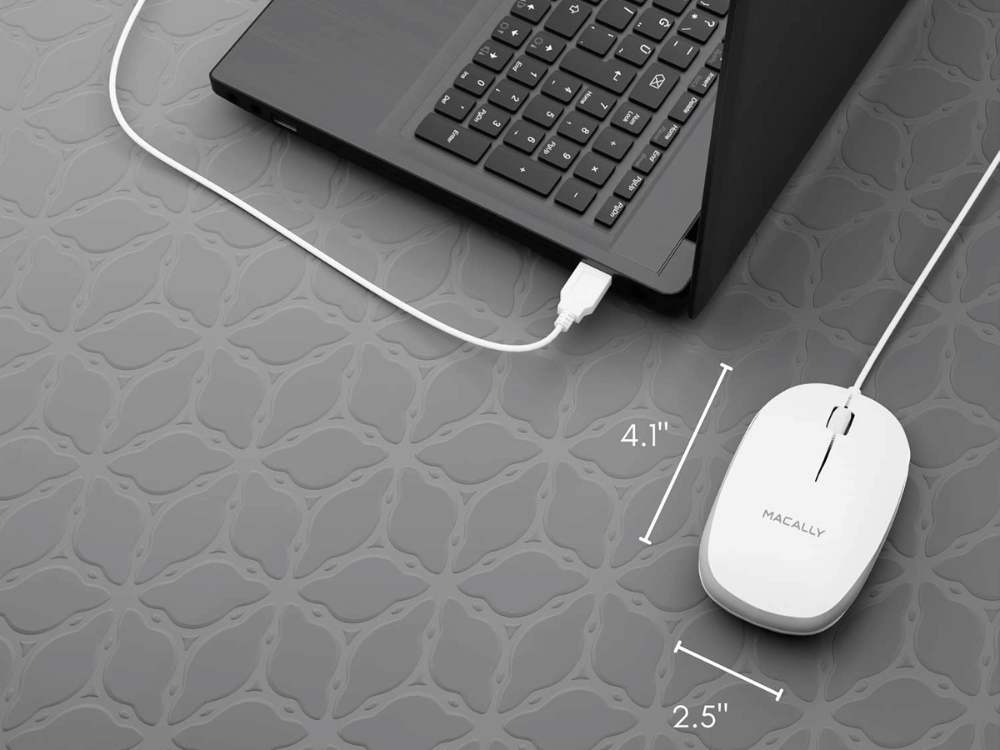 Ergonomic USB Wired Mouse for Mac & PC – Macally