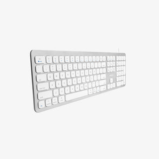 Macally USB Wired Keyboard for Mac - Aluminum Frame with USB Ports
