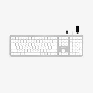 Macally USB Wired Keyboard for Mac - Aluminum Frame with USB Ports