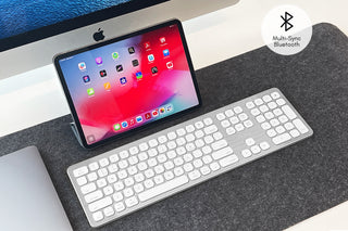 Macally Premium Bluetooth Keyboard with Numeric Keypad on White Background 