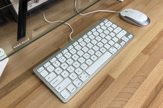 Macally USB Wired Keyboard and Mouse Combo - Compact for Mac and PC 